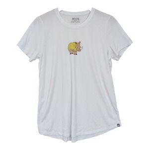 Figs Super Soft Underscrub‎ T  Shirt Womens L White Rhino Short Sleeve Nurse